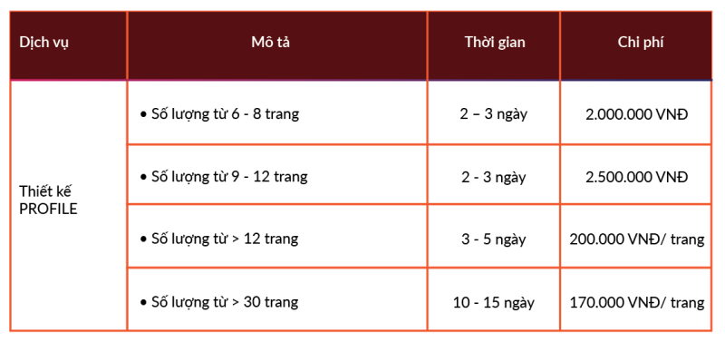 thiết kế profile cho doanh nghiệp